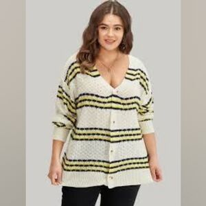 NEW Bloomchic contrast drop shoulder cardigan 2x